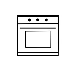 stove kitchen home appliance electric hand drawn organic line