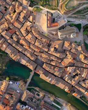 Aerial view of Valderrobres, Teruel, Spain.