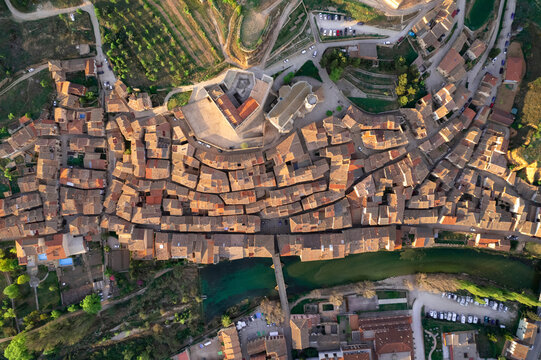 Aerial view of Valderrobres, Teruel, Spain.