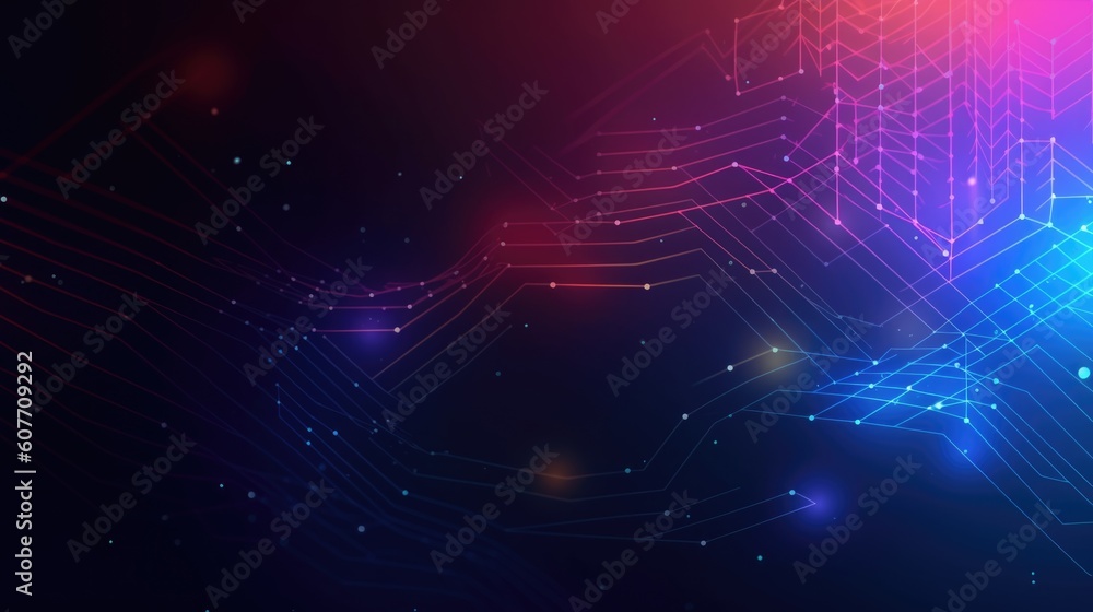 Poster gradient neon line technology background abstract. generative ai aig21.