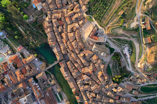 Aerial view of Valderrobres, Teruel, Spain.