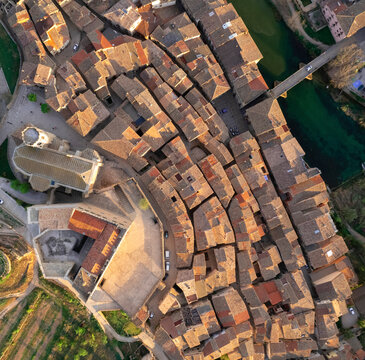 Aerial view of Valderrobres, Teruel, Spain.