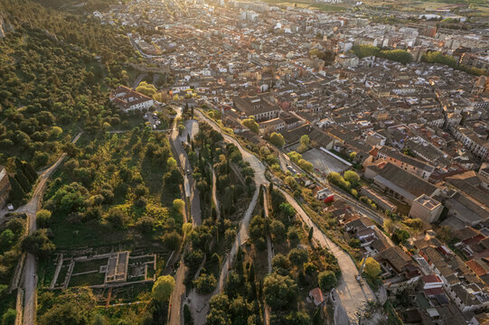 Aerial view of Xativa, Valencia, Spain.