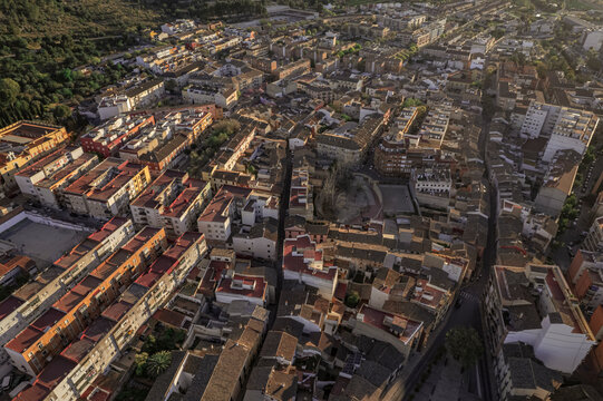 Aerial view of Xativa, Valencia, Spain.