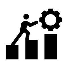 Development glyph icon for marketing logo