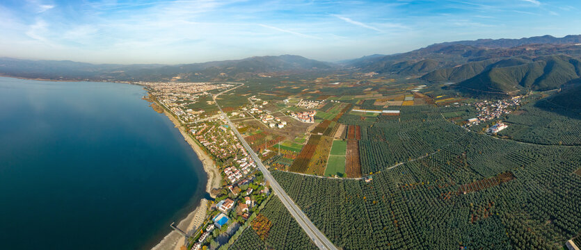Aerial view of the historical city of Iznik by the Iznik Lake, Turkey.