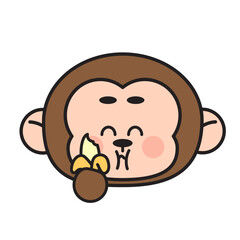 Cute monkey character element