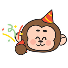 Cute monkey character element