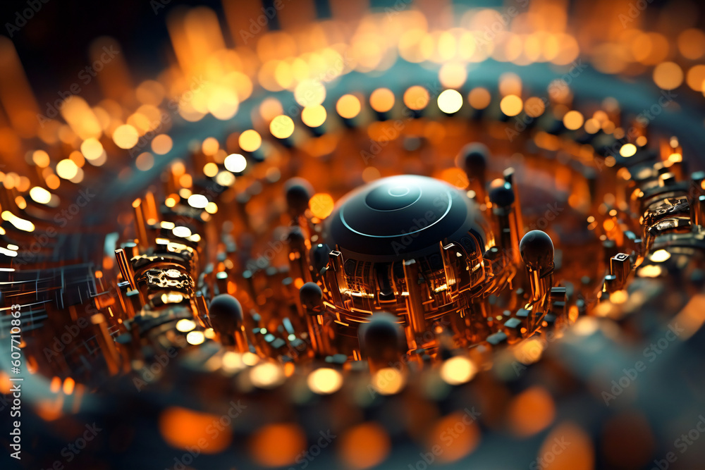 Aufkleber detailed generic abstract technology and engineering background illustration. created with generativ