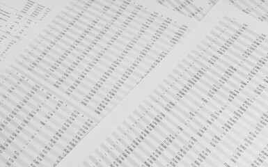 Financial documents lying on the table. Close-up view.