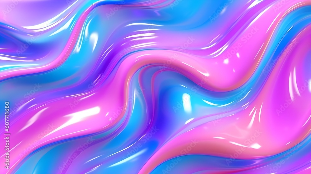 Sticker abstract background with pink and blue waves