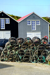 Pile Or Stack Of Lobster Or Crab Fishing Pots