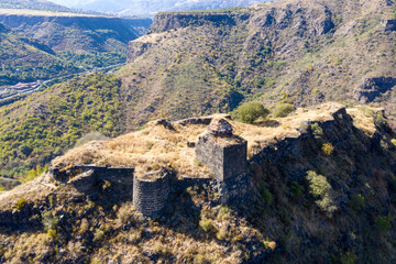 Fototapeta premium Remains of Kayan Fortress on sunny summer day. Lori Province, Armenia.
