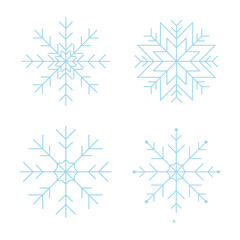 Snowflake decoration set. Snowflake symbols. Snow icon. Vector illustrator