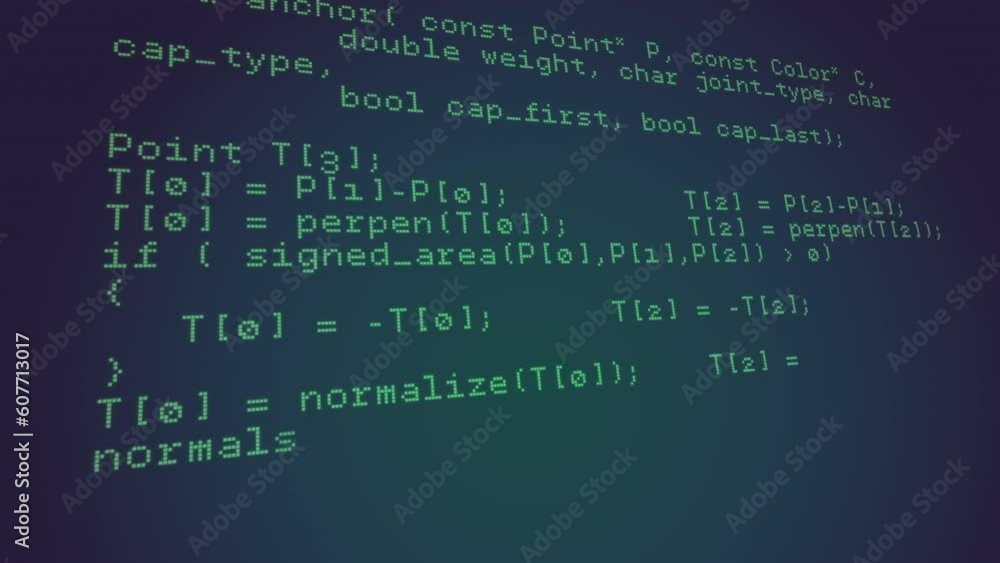 Poster animation of data processing against blue gradient background