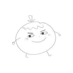 Tomato walking out illustration drawing PNG