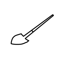 shovel garden tool hand drawn doodle