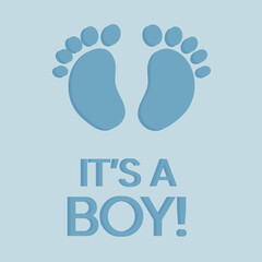 Baby shower poster. Baby shower concept. It's a boy!