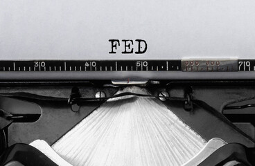 Text fed typed on retro typewriter