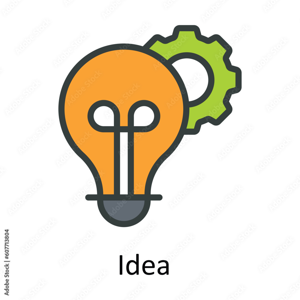Poster idea vector fill outline icon design illustration. user interface symbol on white background eps 10 