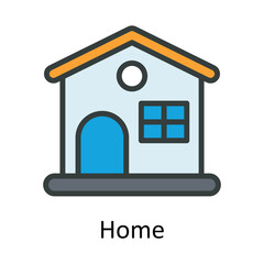 Home Vector Fill outline Icon Design illustration. User interface Symbol on White background EPS 10 File