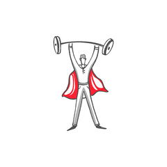 people illustration concept super man fitness gym