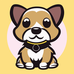 A cute mascot dog icon vector illustration