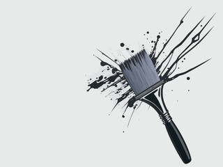 black and white paint brush