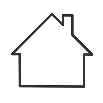 house icon outline isolated on transparent background. Linear vector illustration. Indoor use only symbol