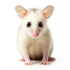 Obraz premium Cute baby opossum isolated on a white background. Generative AI