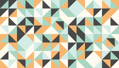 Abstract geometric pattern design background vector. Wallpaper design with square, triangle and polygon shape. Modern and trendy illustration perfect for decor, cover, print.