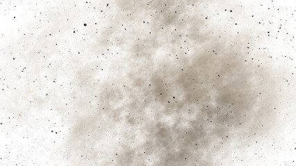 cloud of flying debris and dust, isolated on transparent background  - 607716037