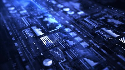 Digital data graph processing investment and business statistics, Market data and Infographics and data visualization animation, Business and market data analysis and reports background - Powered by Adobe