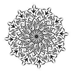 Vector Abstract Mandala Pattern. Mandala Retro hand drawn for print or use as poster, card, flyer, sticker or tattoo