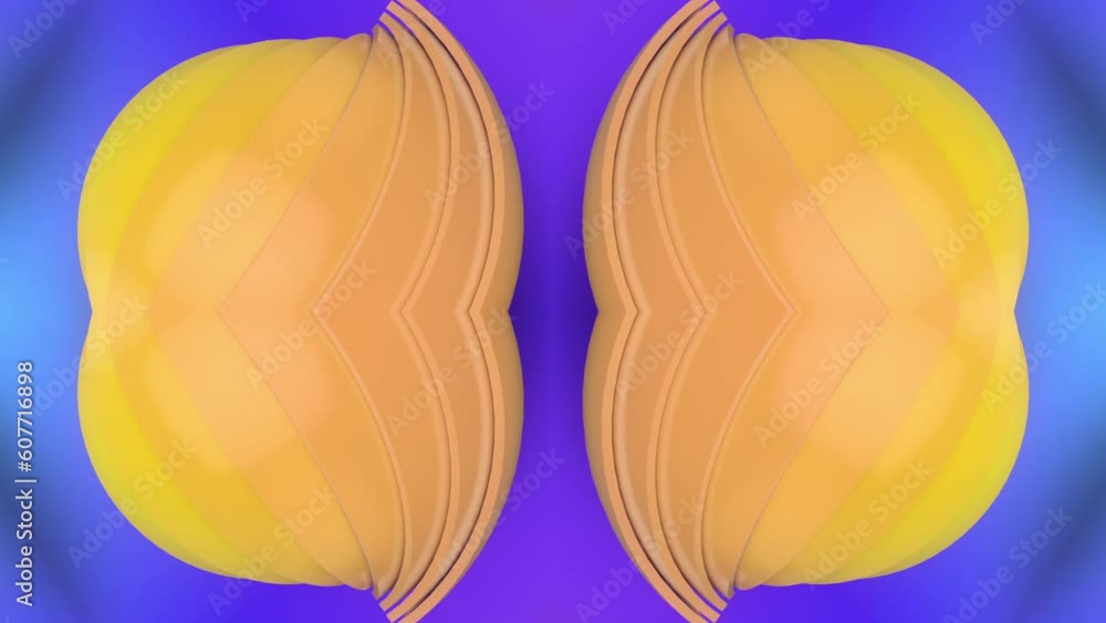 Poster Kaleidoscopic composition of abstract colorful geometric shapes. 3d rendering abstract background. Design element. Digital seamless loop animation. HD resolution