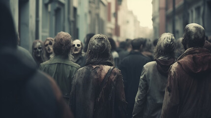 Zombie in the city. Generative Ai