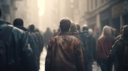 Zombie in the city. Generative Ai