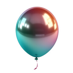 metallic colored balloon isolated transparent background