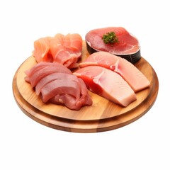 Raw set of sea fish food, Generative ai