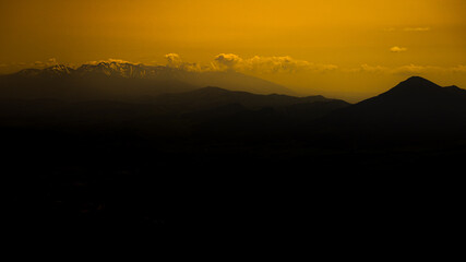 The Tatra mountains seen fron the Mala Fatra, Slovakia.