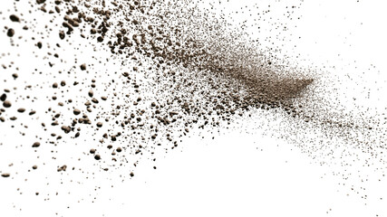 flying debris with empty space, isolated on transparent background    - 607718421
