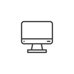 Computer monitor line icon