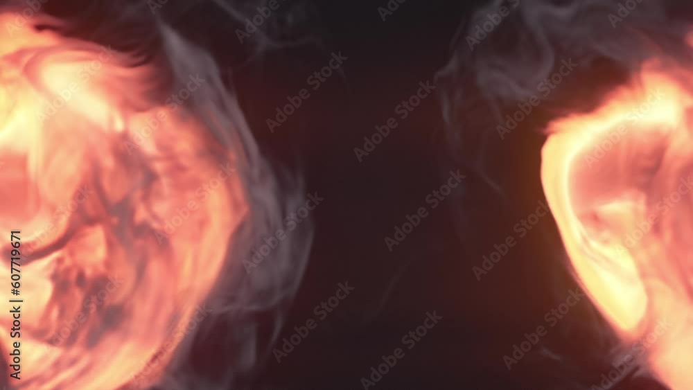 Leinwandbilder Dancing whirlpools of flame. Abstract background. 3d rendering loop animation