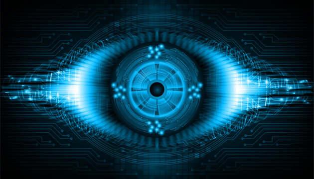 eye cyber circuit future technology concept background