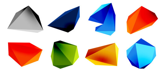 3d low poly triangle design elements