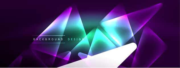 Obraz premium Vibrant Geometric Neon Shiny Line Background. A Bold and Stunning Display of Shapes, Lines, Colors, and Glow, Perfect for Futuristic Modern Designs, Hi-tech Presentations, Technology Web Pages