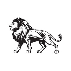 Lion Vector illustration. Wolf Vintage Logo