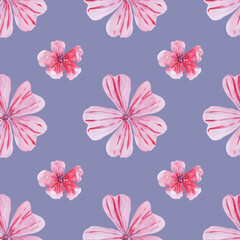 Plakat Flowers watercolor illustration. Seamless pattern.