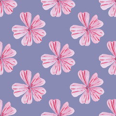 Flowers watercolor illustration. Seamless pattern.