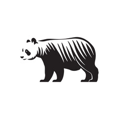 Panda Vector illustration. Bear Vintage Logo